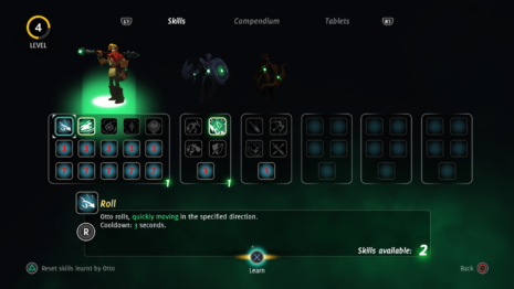 Otto and his Golem's skill tree