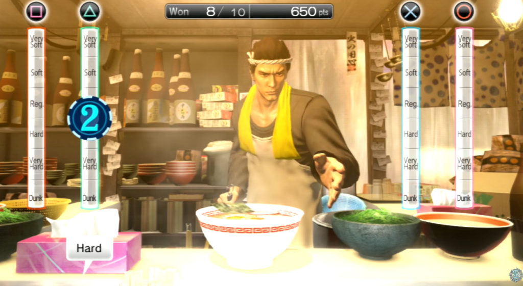 Ramen mini-game in the Yakuza series