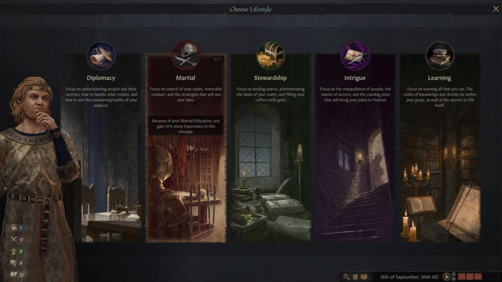 Crusader Kings III Lifestyle Screen