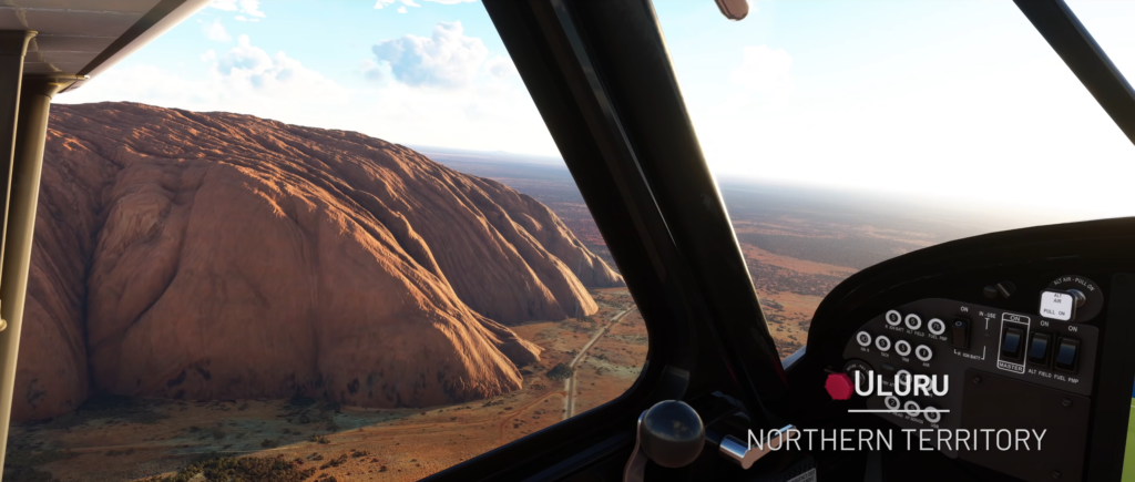 Plane flying by Uluru in the Northern Territory, Australia in Microsoft Flight Simulator World Update VII