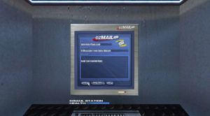 Screenshot from the Duke Nukem Forever 2001 build, image of an email screen that has ezmail on it with an email to dukefans@aol.com subject line is A Message From Duke Nukem with the message saying kept you waiting huh