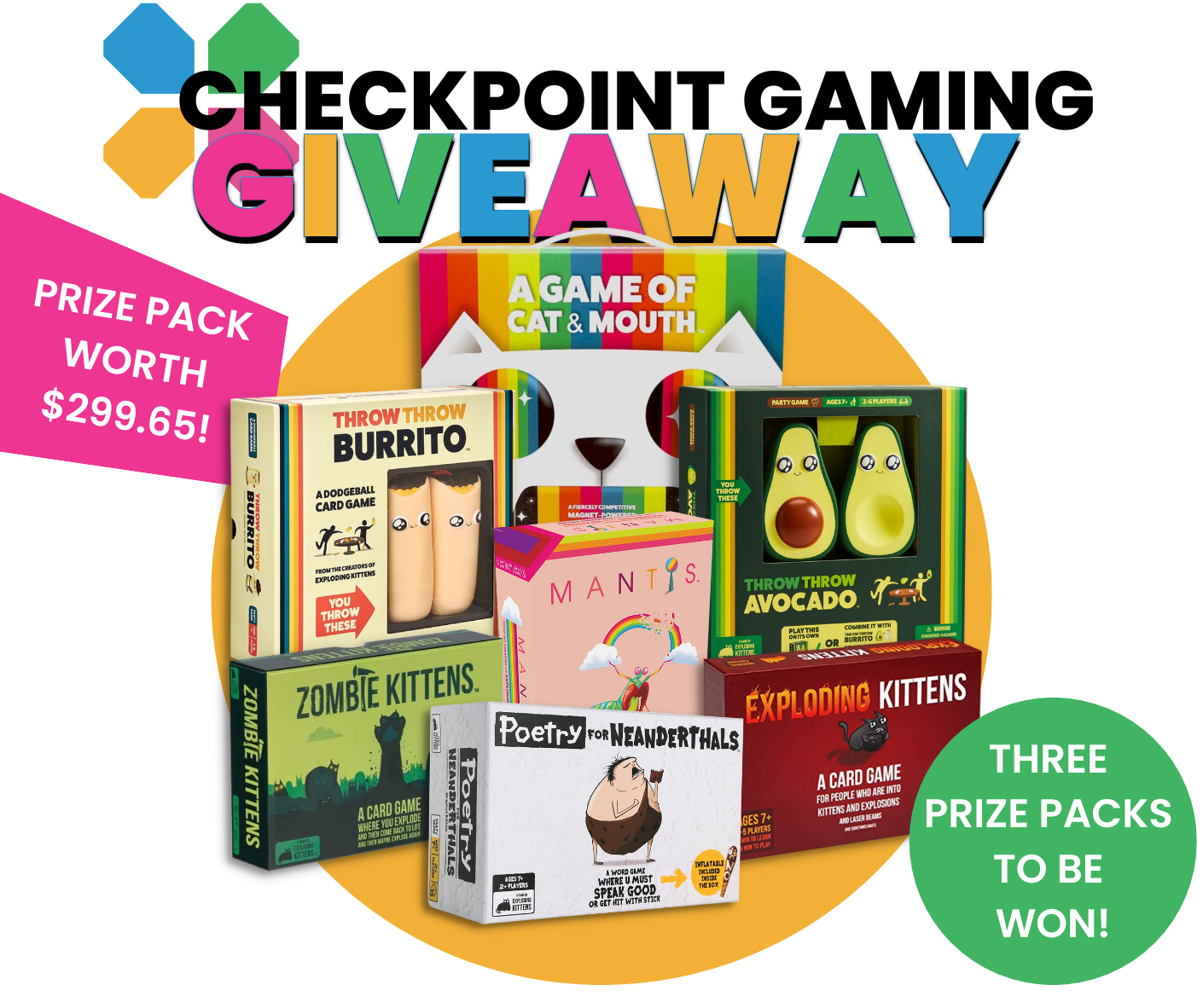 WIN: 1 of 3 Exploding Kittens Game Night Board Game Bundles! - Checkpoint