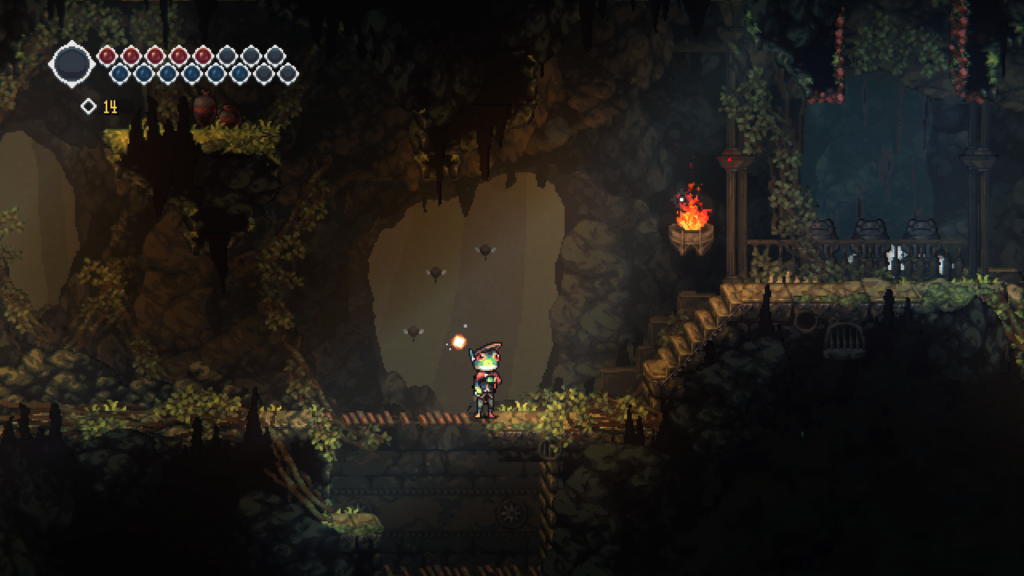 A screenshot from Frogreign showing an idle player character